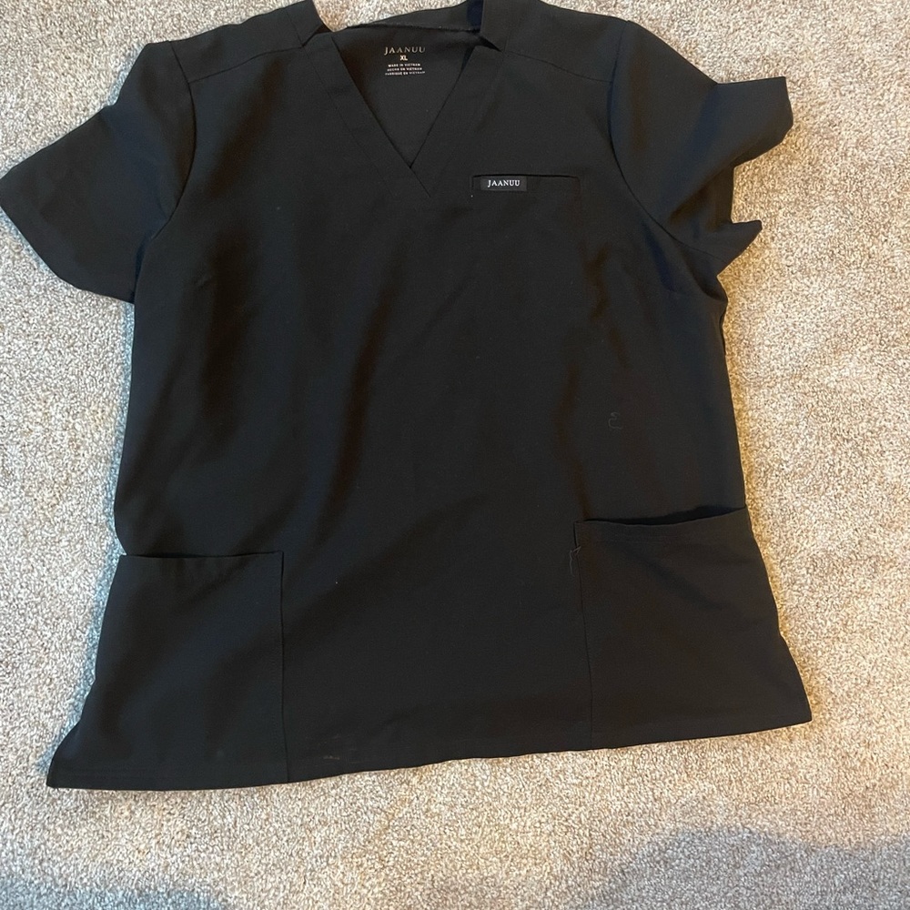 Jaanuu black womens scrub top